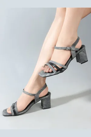 DressBerry Textured Party Block Sandals