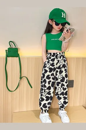 LULU & SKY Girls Printed Tapered Fit Trousers