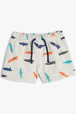 Koton Boys Conversational Printed Mid-Rise Shorts