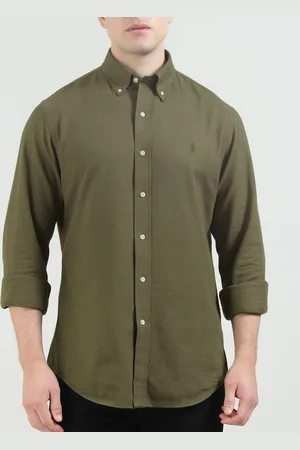 Ralph Lauren Men Slim Fit Button-Down Collar Solid Cotton Casual Shirt