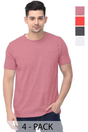 Color Capital Unisex Pack Of 4 Solid Round Neck Cotton T-shirts