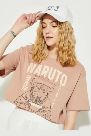 Max Collection Women Naruto Graphic Printed Round Neck Cotton Relaxed Fit T-shirt