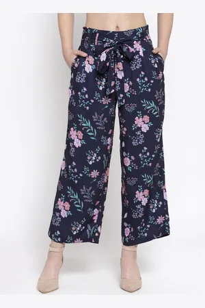 Gipsy Women Navy Blue Loose Fit Printed Culottes
