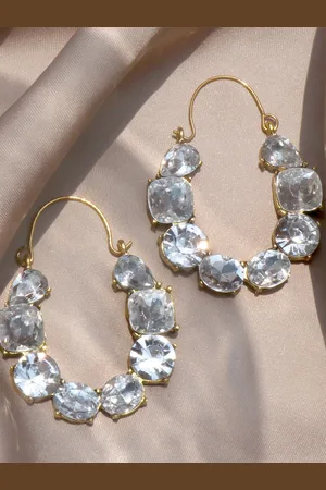 Joker & Witch White Contemporary Hoop Earrings