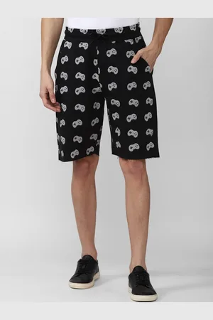 Forever 21 Men Black Printed Shorts