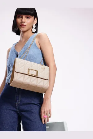 Mast & Harbour Textured Structured Shoulder Bag with Quilted