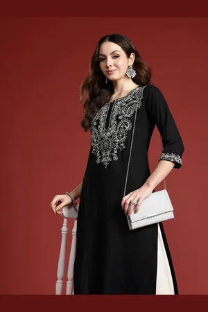 Indo Era Women Paisley Embroidered Thread Work Kurta