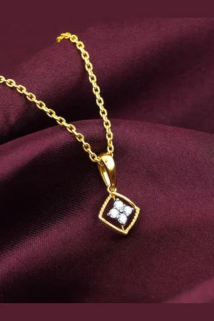 GIVA 14KT Classic Square Diamond Pendant