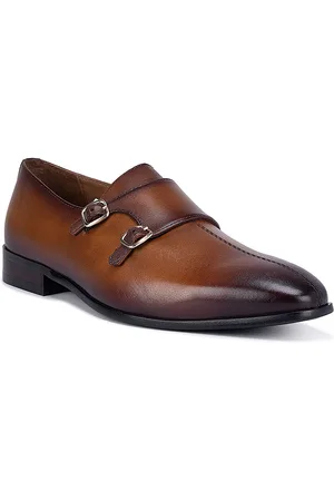 ROSSO BRUNELLO Men Textured Pointed Toe Leather Slip-On Formal Shoes