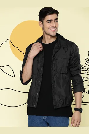 Mast & Harbour Men Black Solid Tailored Jacket