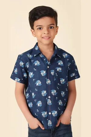 Fabindia Boys Conversational Printed Cotton Casual Shirt