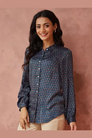 Fabindia Women Spread Collar Conversational Printed Casual Shirt