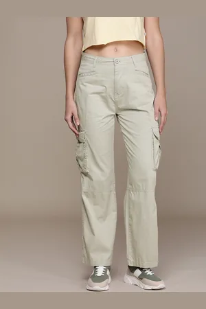 Moda Rapido Women Solid High-Rise Cargos Trousers