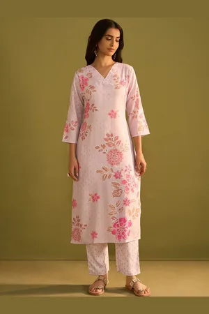 Indo Era Women Floral Printed Regular Kurta with Trousers