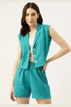 DressBerry Pure Cotton Waistcoat With Shorts Co-Ords