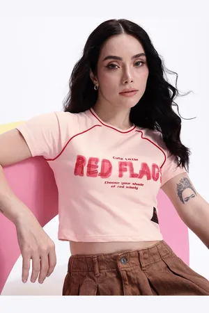 Kook N Keech Typography Printed Pure Cotton Crop T-shirt