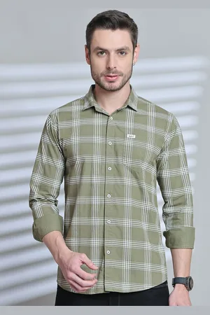Majestic Men Comfort Slim Fit Opaque Checked Casual Shirt