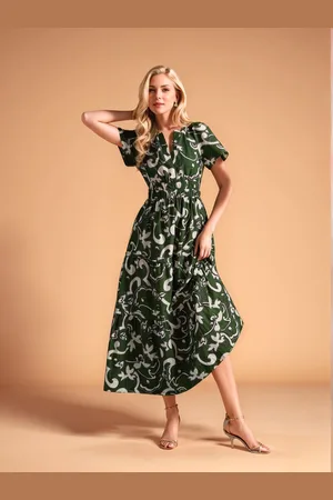 DressBerry Women Floral Printed Ankle Length Dress