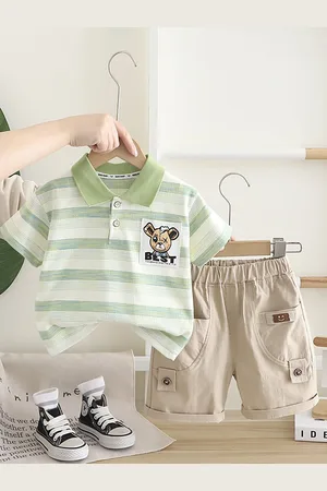 LULU & SKY Boys Striped T-shirt with Shorts