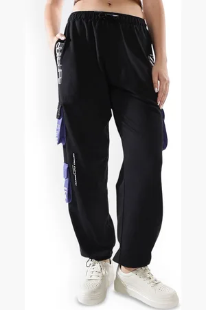 Hubberholme Women Pure Cotton Printed Relaxed-Fit Track Pants