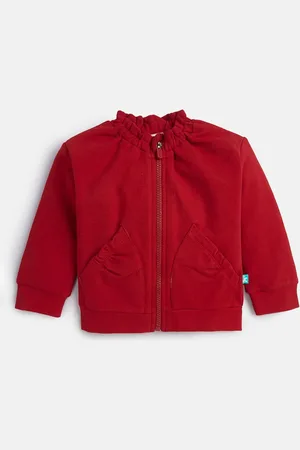 Juscubs Girls Fleece Bomber with Embroidered Jacket