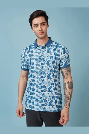 Status Quo Men Floral Printed Polo Collar Regular Fit T-shirt