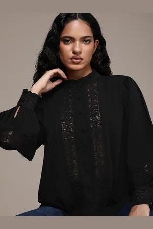 Roadster The Lifestyle Co. Women Lace Inserts Ruffles Casual Shirt