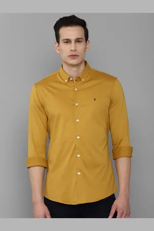 Louis Philippe Men Yellow Slim Fit Casual Shirt