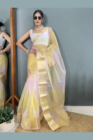 HERE&NOW Zari Organza Kanjeevaram Saree