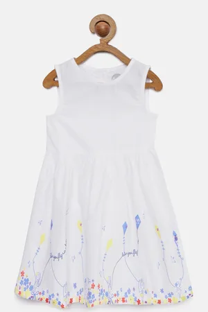 Mothercare Infant Girls White Printed A-Line Dress
