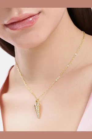 DressBerry Gold Toned Minimal Shell Chain With Pendant