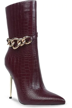 London Rag Women Textured High Heeled Ankle Boots