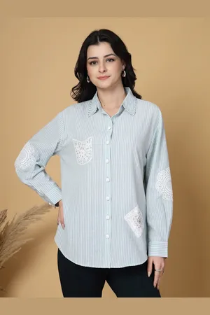 Gipsy Women Contemporary Pinstripes Opaque Striped Casual Shirt