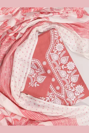 SALWAR STUDIO Floral Cotton Embroidered Unstitched Dress Material