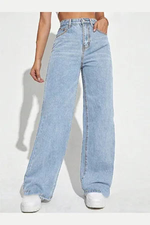 BAESD Women Comfort Wide Leg Light Fade Stretchable Jeans