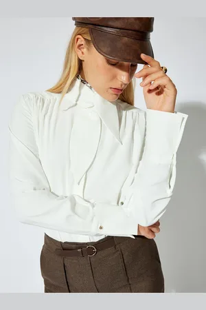 Koton Women Spread Collar Solid Casual Shirt