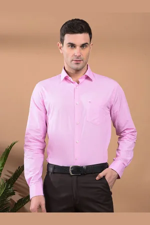 Cobb Men Spread Collar Solid Cotton Formal Shirt