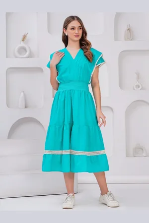 BAESD Women Cotton Fit & Flare Midi Dress
