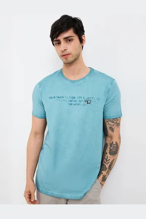 SPYKAR Men Typography Printed Round Neck Cotton Slim Fit T-shirt