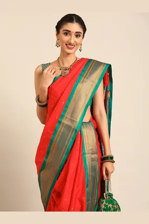 Varkala Silk Sarees Ethnic Motifs Zari Nauvari Paithani Saree