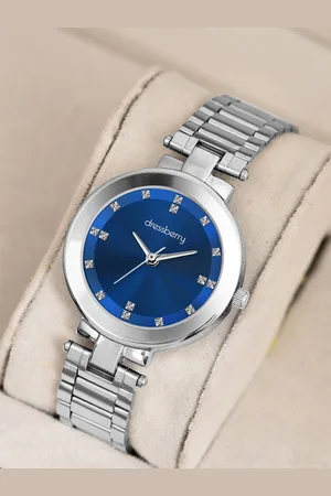 DressBerry Women Brass Embellished Dial & Stainless Steel Straps Analogue Watch DB-032-Blue