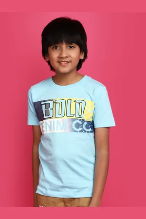 V-Mart Boys Typography Printed Round Neck Cotton T-shirt