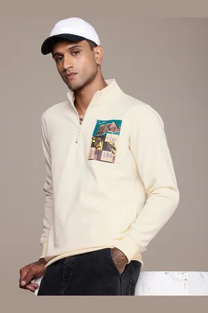 Roadster The Life Co. Graphic Printed Mock Neck Sweatshirt