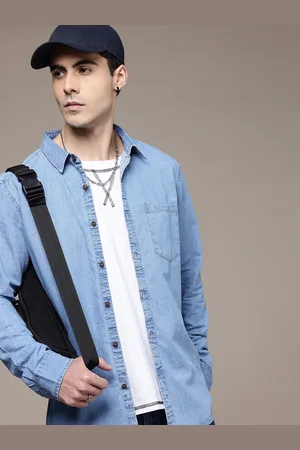 Roadster The Life Co. Pure Cotton Opaque Chambray Relaxed Fit Casual Shirt