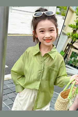LULU & SKY Girls Opaque Casual Shirt