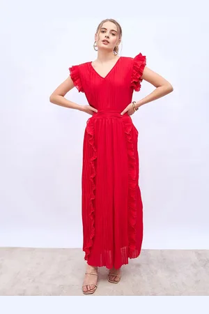 Styli Flutter Sleeve A-Line Maxi Dress