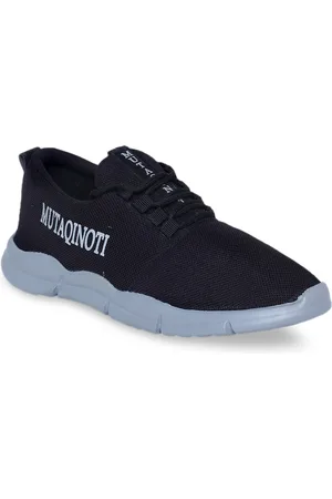 MUTAQINOTI Men Black Woven Design Sneakers