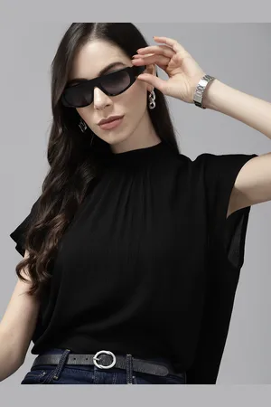 Roadster Black Extended Sleeves Top