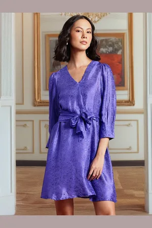 all about you Waist Tie-Up A-Line Satin Finish Dress