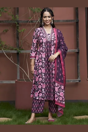 Colors  of Earth Women Floral Printed Regular Kurta with Trousers & With Dupatta